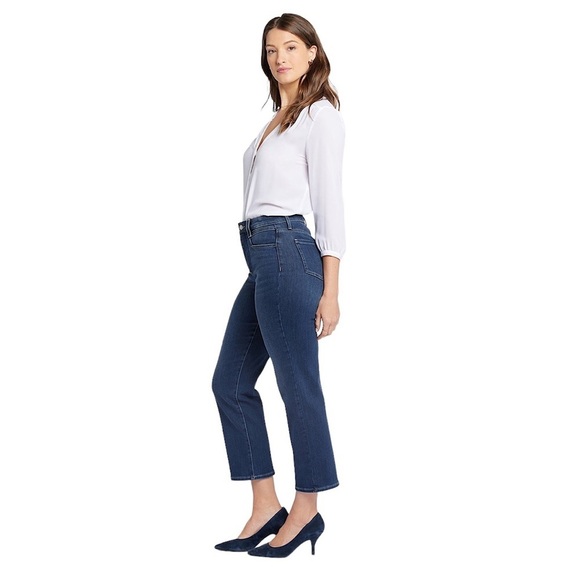 NYDJ Bailey Relaxed Straight Ankle Crop Jeans - Picture 1 of 15